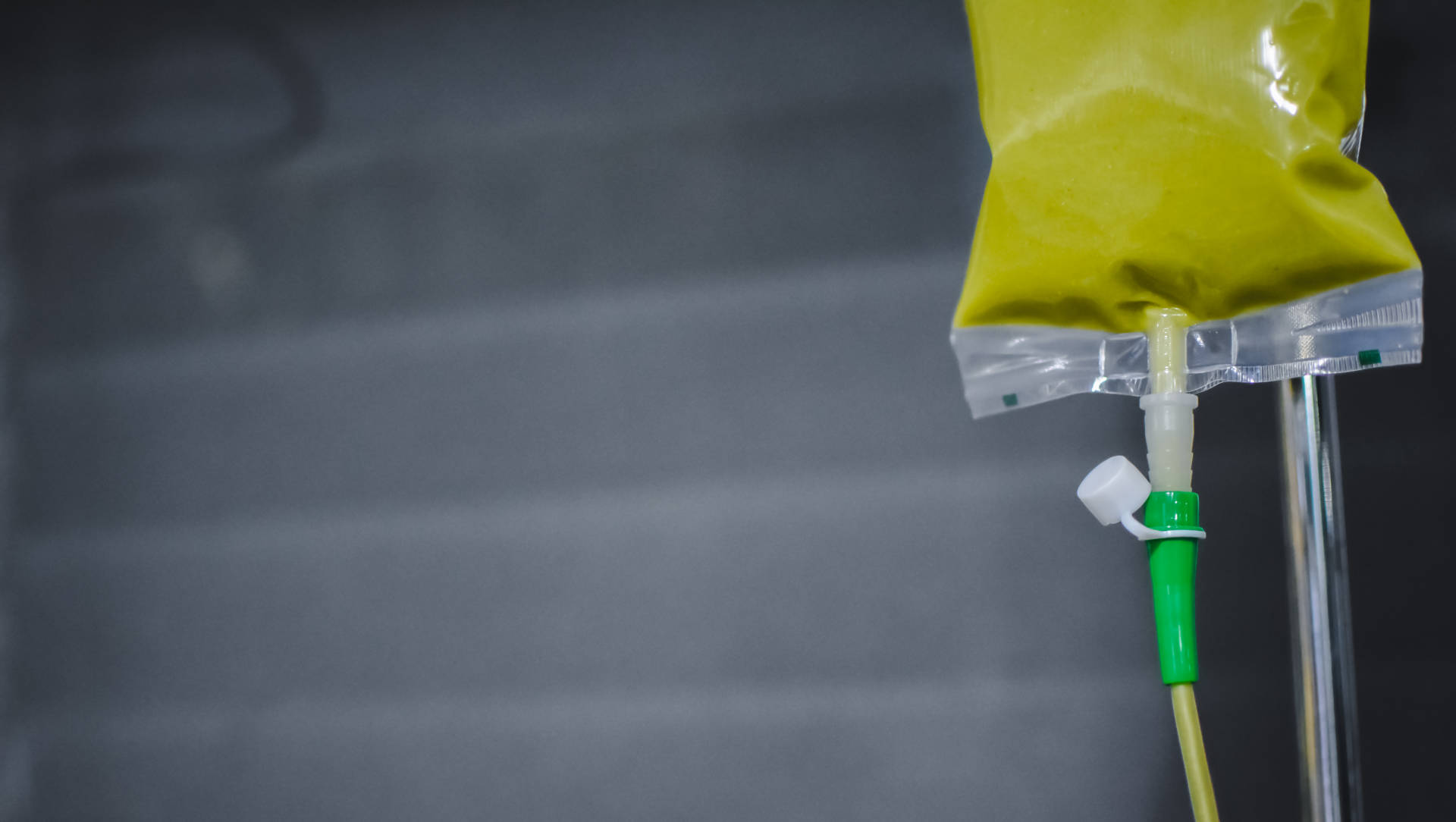Bag of enteral feed hanging