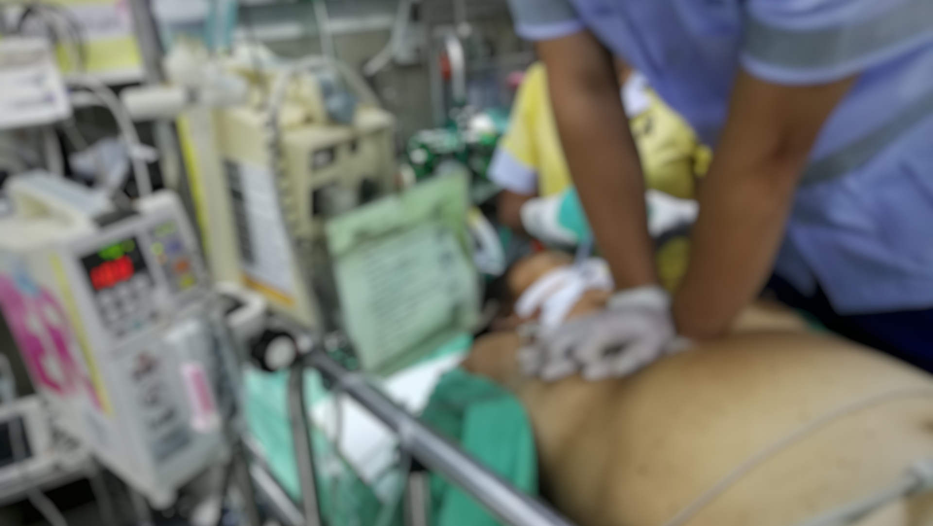 Cardiac arrest patient having CPR