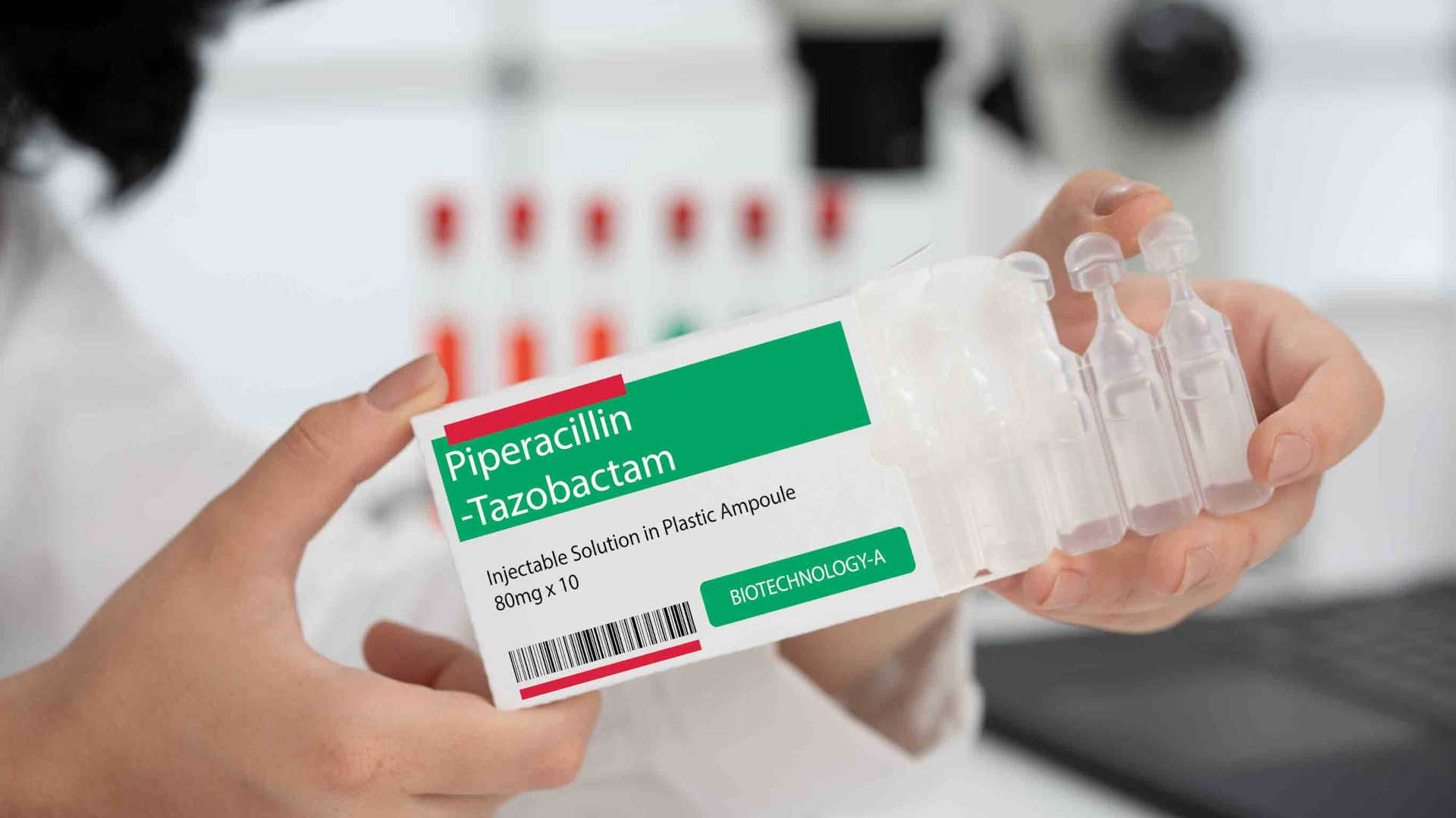 a box containing pippercillin-tazobactam
