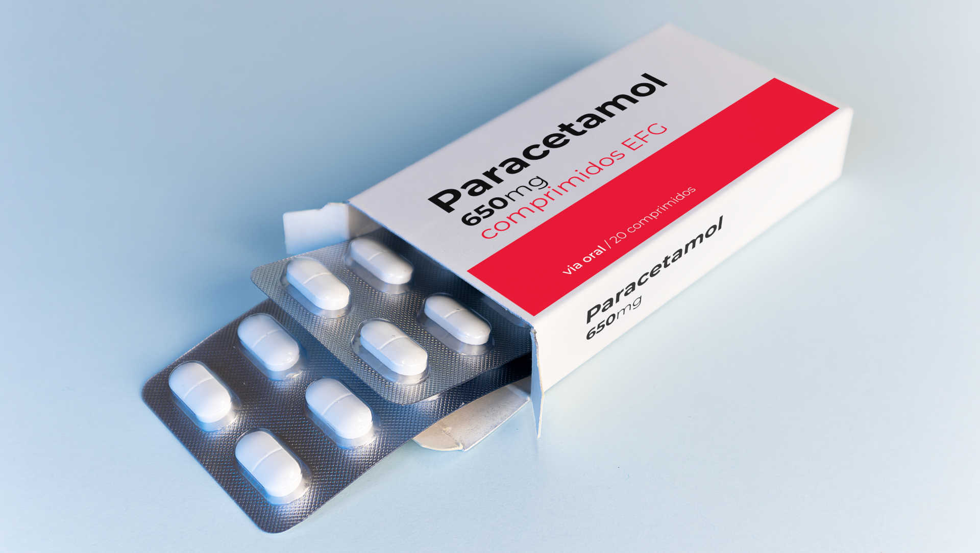 A packet of paracetamol tablets