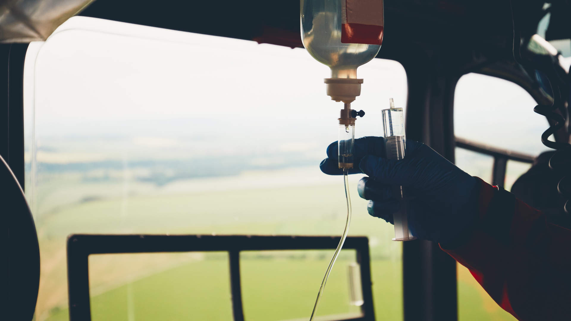 Fluids being given in a helicopter transfer