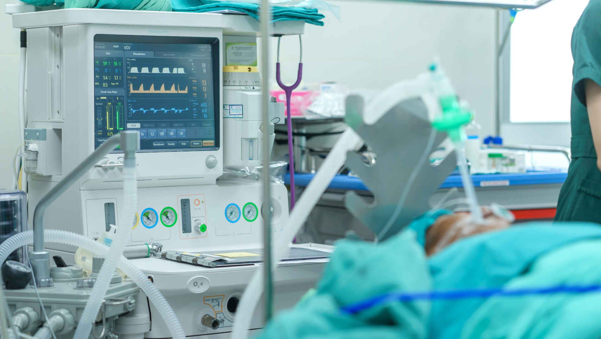 Anaesthetised patient in the operating theatre